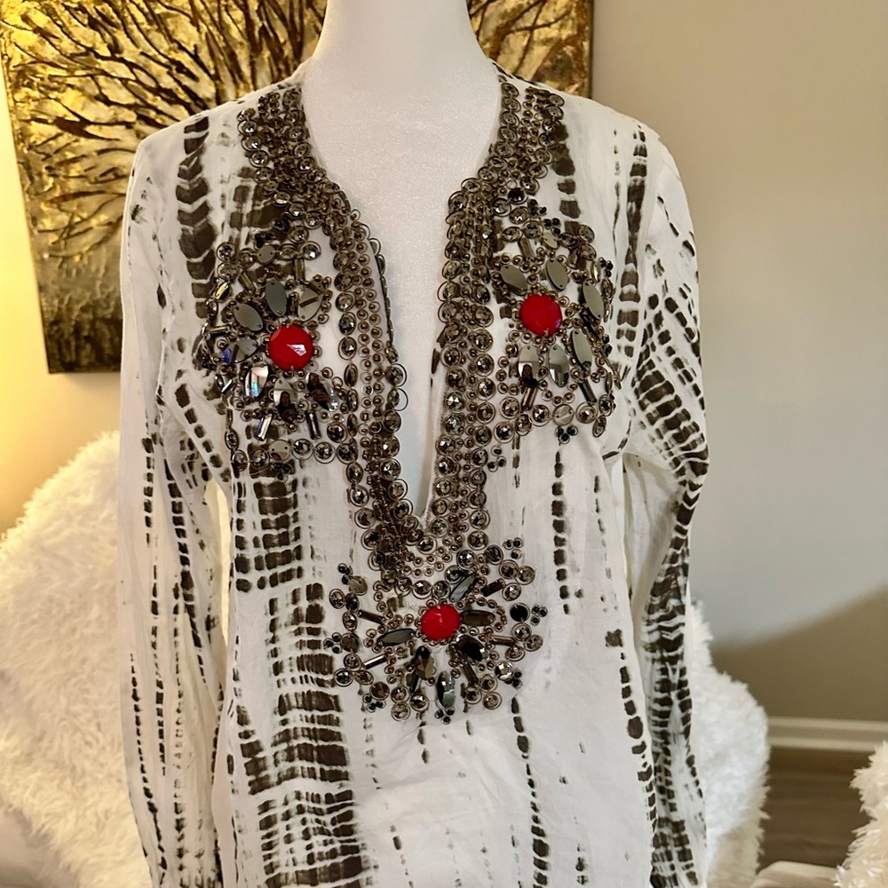 Beautiful hand beaded Boston Proper top with hand sewn jewels. Never worn.